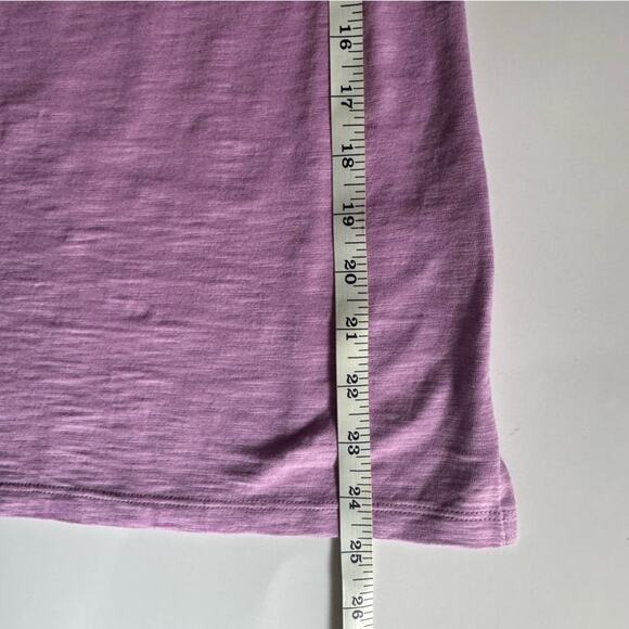 💥TALBOTS Textured Cotton Modal Button Shoulder Tee Small heathered purple - Picture 8 of 9